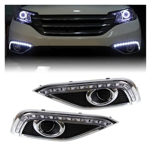 Luces de circulación diurna LED DRL con lámpara antiniebla e intermitente amarillo para coche 5