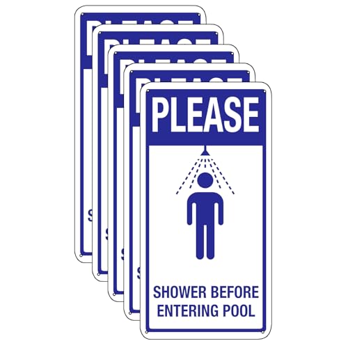 Wostod 250-44 Metallschild Poolwarnung 5 Stück