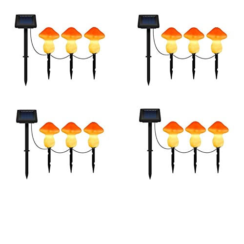 Lampes solaires pour pelouse et décoration de jardin champignon Garden Lights x4