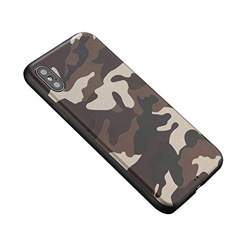 RIsxffp Funda de teléfono de Camuflaje ultradelgada para iPhone 6 7 8 Plus X XR XS MAX Brown for iPhone 7/8