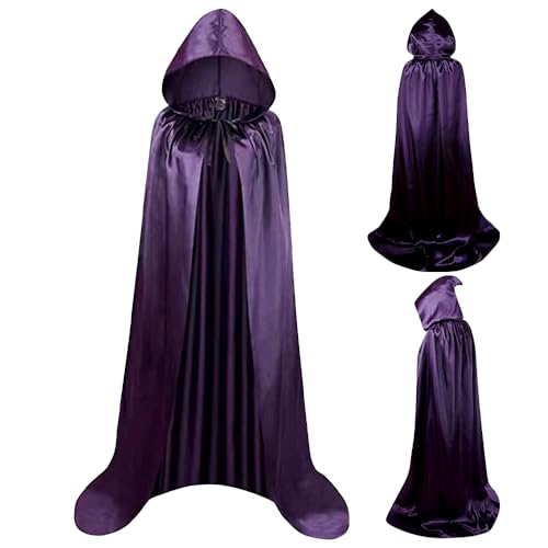 WFKKMEQ Halloween Vampire Cape, Vampire Cape à Capuche Cosplay Costume, Femmes Hommes Adulte pour Carnaval Halloween Cosplay Costume - 110cm