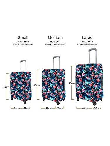 Image of Cortina Eco-Friendly Abstract Print Luggage Protective Cover|Large|Fits 26-30 Inch Luggage|Polyester-Spandex|72cm (28 inch)|Travel Suitcase Protectors|Anti Scratch|Pack of 1|Blue 15