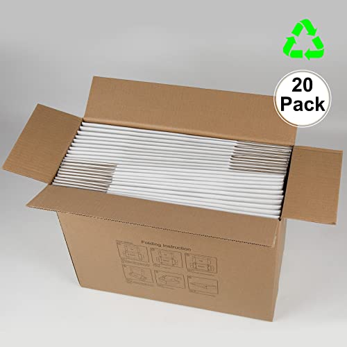 Sodissa Shipping Boxes 12X9X4 Inches Pack Of 20, White Corrugated Cardboard Box, Medium Mailing Boxes For Packaging Small Business #TOP6