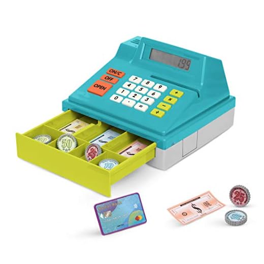 Battat – Toy Cash Register For Kids, Toddlers – 48Pc Play Register With Toy Money, Credit Card – Blue Calculating Cash Register – Pretend Play Toy – 3 Years + – Blue Calculating Cash Register