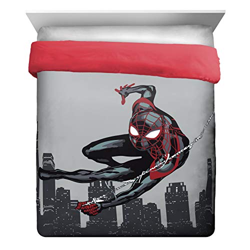 Jay Franco Marvel Miles Morales New Kid 7 Piece Queen Bed Set - Includes Comforter & Sheet Set Bedding - Super Soft Fade Resistant Microfiber (Official Marvel Product)