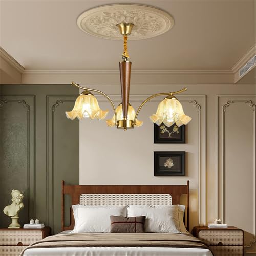 Lampe à suspension salon salle à manger chambre, grand lustre rétro LED LWX