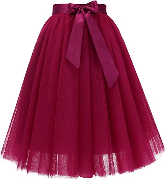 Radhika 'n' Dhaanya creationNet Fabric Below Knee Length Trendy Bow Style Skirt.