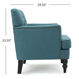 Christopher Knight Home Malone Fabric Club Chair, Wood, Dark Teal 41hkuNYFjmL. SS280