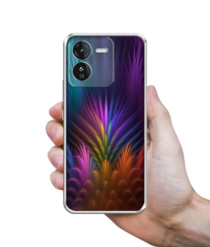 Image of Casotec Multicoloured Design Printed Silicon Soft TPU Back Case Cover for iQOO Z9 5G