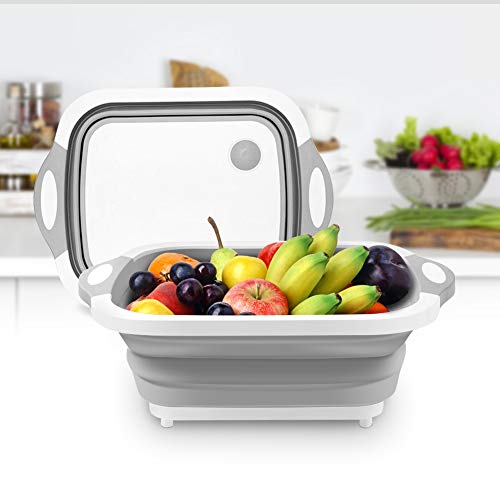 HOLO 2019年 洗い桶 大容量 折りたたみ桶 キッチン/キャンプ バケツ 水切りラック なま板 かご ワンタッチ排水 家庭/業務用