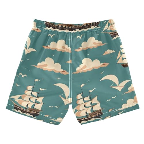 OREZI Boys Swim Trunk Shorts Piracy Ship Bathing Suit for Toddler Kids Teens2