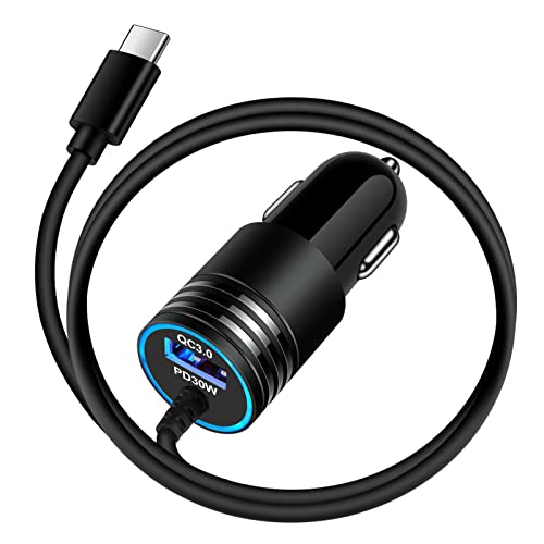 USB C Car Charger, Car Phone Charger Fast Charging for Google Pixel 8a/8/8 Pro/7a/7 Pro/6a/6 Pro, Samsung Galaxy S24 S23 FE A15 A14 5G A54 A13 A53, 48W Fast Car Charger Adapter with 3ft Type C Cable