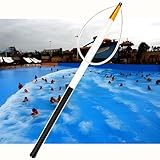 Poste profesional de rescate con alta visibilidad y diseño luminoso nocturno, ideal para parques acuáticos, piscinas, yates, poste retráctil para seguridad y rescate (1,22 m a 5,5 m)