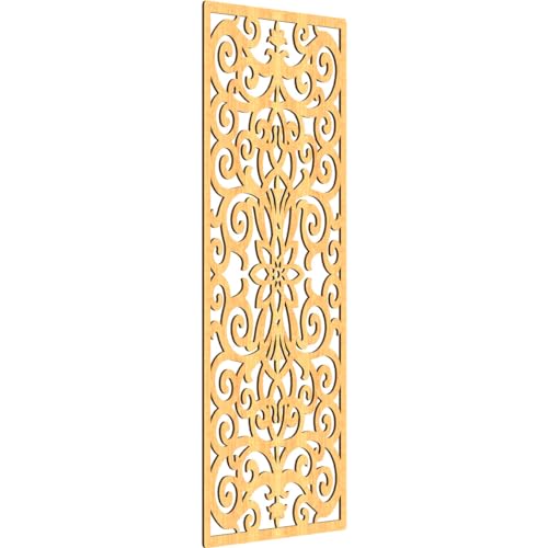 Image of Buel Decorative Pierced Fretwork Wood Wall Panels, 27 3 /8 inchW x 69 3 /8 inchH x 1 /4 inchT, Cherry