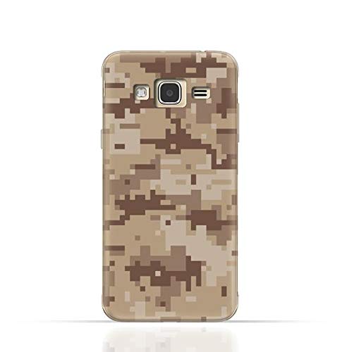 Compatible with Samsung Galaxy E5 2015 / E500F TPU Silicone Case with Desert Military Camouflage Design