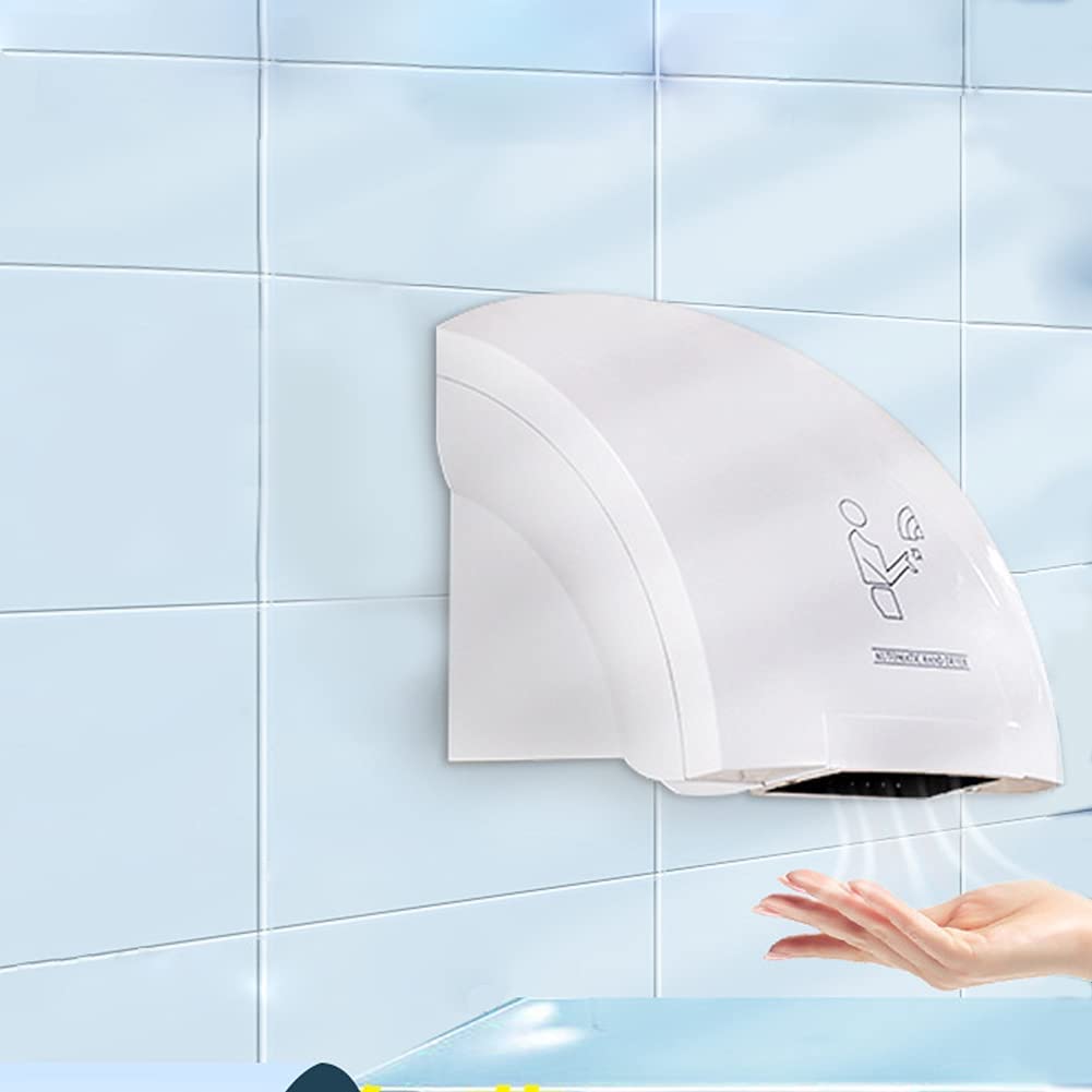 DISCORAMA® - Asciugamani AD Aria Elettrico Professionale, ASCIUGA Mani Automatico, ASCIUGA Mani AD Aria Calda da Parete Commerciale Bagno 1800W
