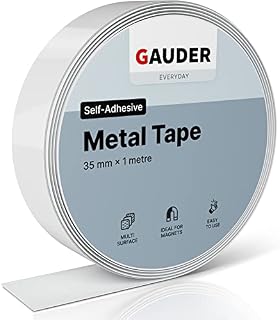 GAUDER Metal Tape Self Adhesive | Ferrous Tape for Magnets | Metallic Steel Strip