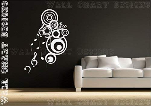 Music Note Wall Sticker Bedroom Lounge Kitchen Art Decal Mural, Magenta Pink Gloss, 60cm x 42cm