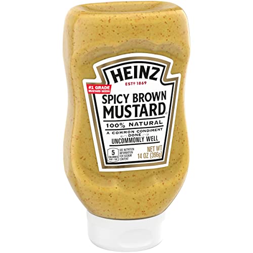 Image of Heinz 100% Natural Spicy Brown Mustard (14 oz Bottle) (Pack of 2)
