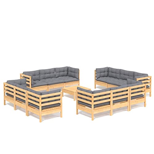 MOONAIRY 13-TLG. Garten-Lounge-Set mit Grauen Kissen, Gartenlounge, Balkon Möbel, Terrassenmöbel, Lounge Gartenmöbel Set… – Bild 3