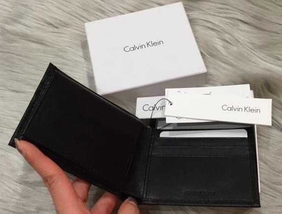 Calvin Klein Men's Genuine Leather Wallet with RFID Protection Black, Black, Standard, American, Black, std, American - Image 4