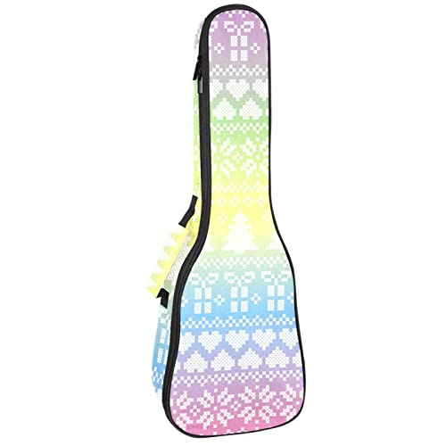 Housse pour ukulélé coloré arc-en-ciel motif géométrique de Noël 10 mm rembourrage épais 53,3 cm sac de transport avec… - Les Beatles, Paul McCartney, John Lennon, RIngo Starr, George Harrison Housse pour ukulélé coloré arc-en-ciel motif géométrique de Noël 10 mm rembourrage épais 53,3 cm sac de transport avec…