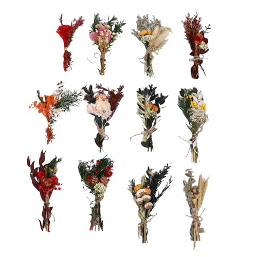 12PCS Mini Ramos de Flores Secas para Decoración miniatura 1