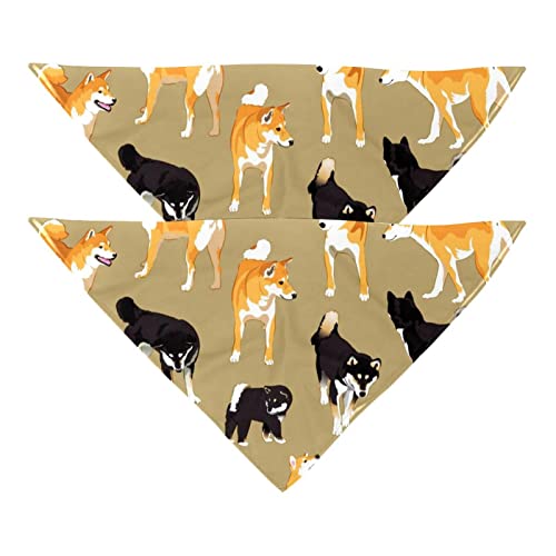 Lot de 2 bandanas pour chien japonais Shikoku et Shiba Inu, bandanas triangulaires en mousseline de soie, accessoires pour chiens de petite, moyenne et grande taille, chiots, animaux de compagnie Cover