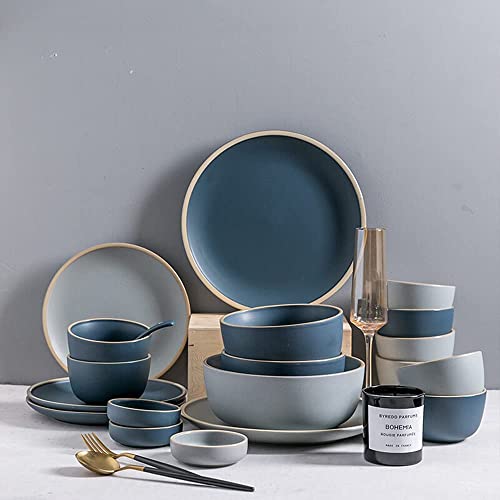 磁器食器11点セット、2人用、北欧のシンプルなプレートとボウルセット。