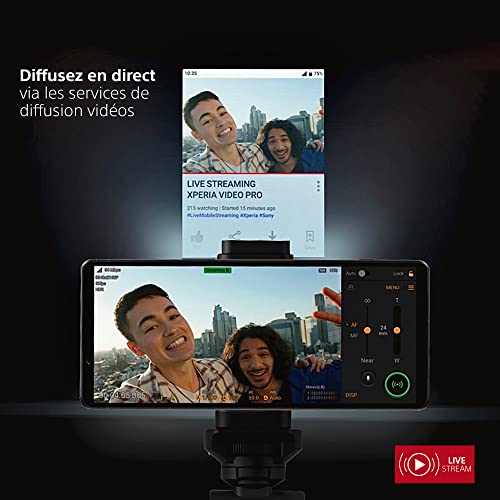 Sony Xperia 1 IV - Smartphone Android, Téléphone Portable 6.5 Pouces 21:9 CinemaWide 4K HDR OLED - Taux de rafraichissement de 120Hz - Véritable Zoom Optique - rêvetement Zeiss T* (Blanc Givré)