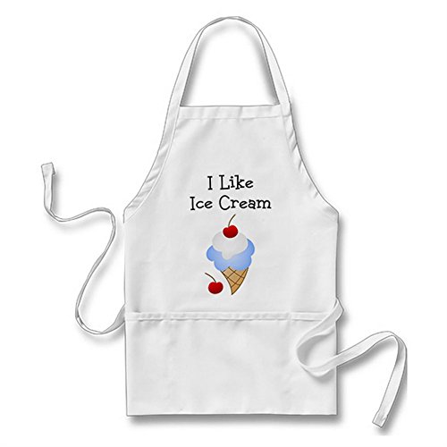 Julyou I Like Ice Cream (Boy) Apron for Women Men, White