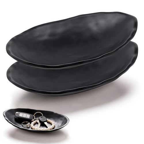 ZDBFu 2 Stück Schlüsselschale Oval Schlüsselschale OrganizerSchmuckaufbewahrung DekorativTablett Eingangsbereich SchaleTablett Dekoschale für MünzenSchlüsselUhren Armband