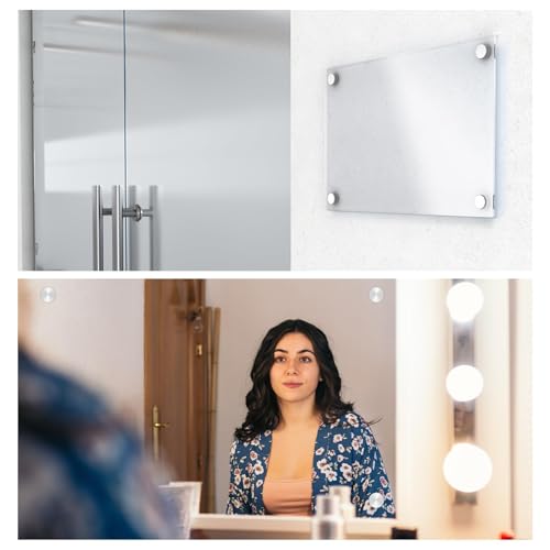 QUARKZMAN 12 Stück Spiegelschrauben, Edelstahl Zierschrauben dekorative Abdeckkappen Nägel, Panelschrauben für Schild Hardware Bau, 20mm Durchmesser, Silber