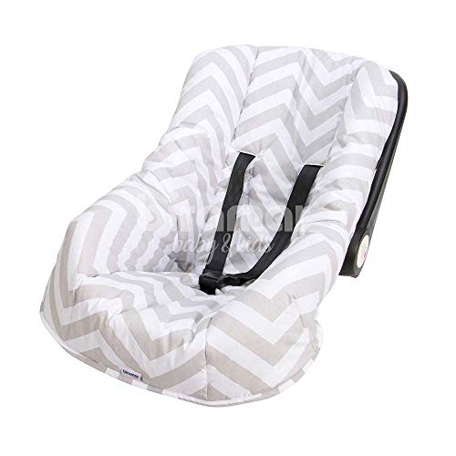Biramar Baby Capa Para Bebê Conforto Ajustável Chevron Cinza Cinza