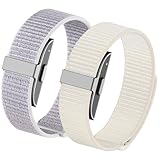 Vigamen 2 Pack Nylon Loop Sport Hume Band Replacement Strap Compatible with Hume Health Band,Adjustable Wrist Band Women Men,Breathable Wristband for Hume Bands Fitness Tracker,Starlight+Sea Shell