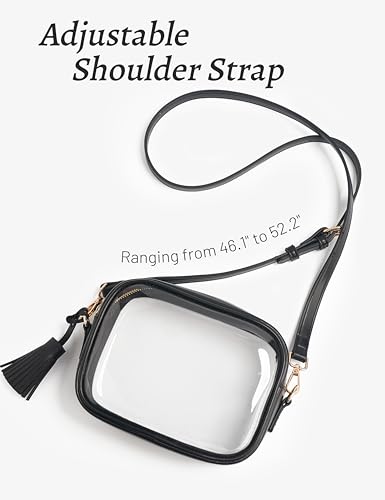 Image of Yarnic Clear Bag Stadium Approved, PVC Transparent Crossbody Purse Small Clear Crossbody Bag with Adjustable Shoulder Strap