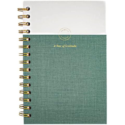 Promptly Journals, A Year of Gratitude (Sea Foam, Linen) - Guided Gratitude Journal, Daily Journal Prompts for Increased Mindfulness Cover
