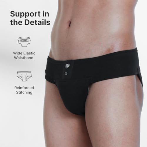 Image of CULT Gym Supporter for Men Sports Underwear for Men for Workout in Gym Stretchable Cotton, Quick Dry, Moisture Wicking Supporter for Cricket, Gym, Running Black