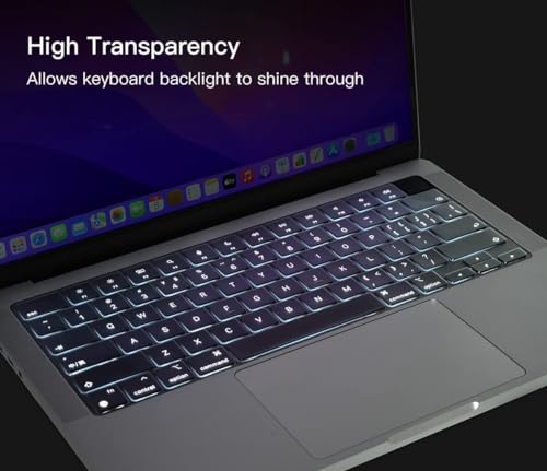 Image of RAYA Premium Keyboard Cover for 2021-2025 Release MacBook Air 13.6 inch [A3240 A3113 A2681 M2 /M3 /M4] & MacBook Air 15.3 inch [A3241 A3114 A2941 M2 /M3 /M4] Keyboard Protector Skin (TPU Clear)