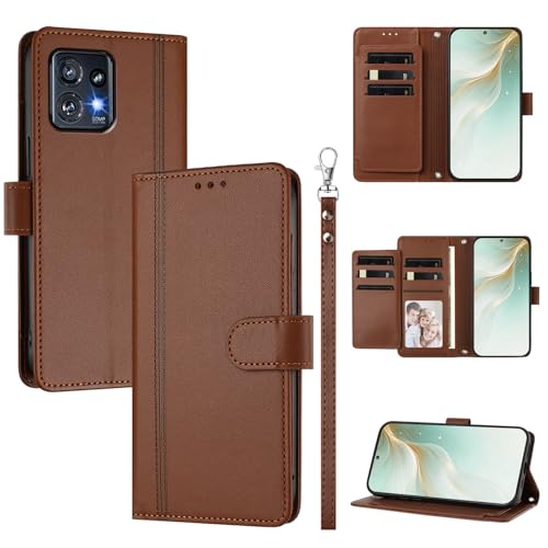 �X�}�z�P�[�X �Ή��@�� for Motorola Moto X40 / X40 Pro/Edge 40 Pro/Edge Plus 2023 5G �X�}�z�P�[�X�y�E�H���b�g�f�U�C�� �f���A���J�[�h�X���b�g �L���b�V�� �t���b�v���X�^���h �����h�~�zBrow