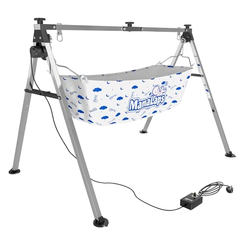 Image of MamaLaps Premium Automatic Baby Cradle | Heavy Duty Auto Swing Cradle for Newborn to 2 Years | Stainless Steel Palna Zula with Crib & Cot Function | 9 Kg Strong Frame | Baby Boy & Girl Cradle Bed
