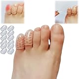 12 Pcs Little Toe Protectors with Airflow Orifice, 2024 Upgraded Toe Cover, Toe Caps for Little Toe, Hammer Toe Calluses Blister Protection, Stubbed Toe, Corns, Calluses Protect, Bunion Pads