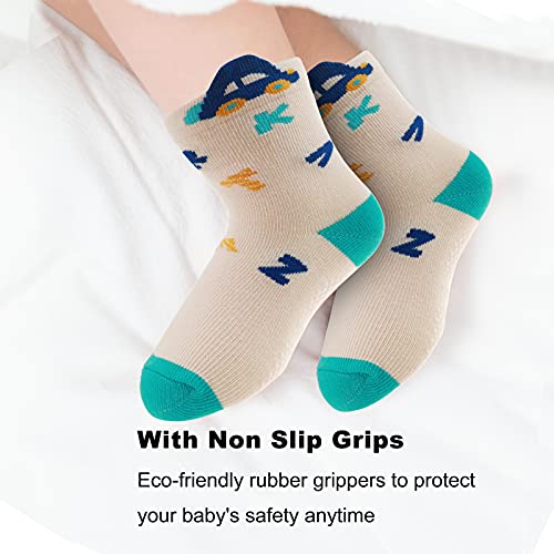 Yafane 12 paar babysokken, antislipsokken, antislip, babysokken, antislip, voor 0-7 jaar, baby's, pasgeborenen, kinderen… - Image 4