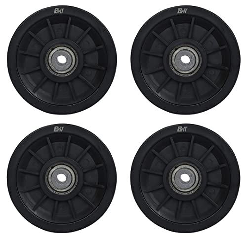 Image of B Fit ABS Plastic Gym Pulley with inbuilt Bearing and Bush- Heavy Duty Wheel Cable Gym Fitness Equipment Replacement 4 Pcs (100 MM-4 Pcs) | Gym Machine Attachment