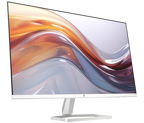 Image of HP Series 5 527sa 27 inch FHD IPS Monitor with 5ms Response Time, Flicker Free, Anti-Glare, Low Blue Light, VGA, HDMI & Dockztorm USB Port Expander, White /Silver Color (94F48AA#ABA) 2 Pack