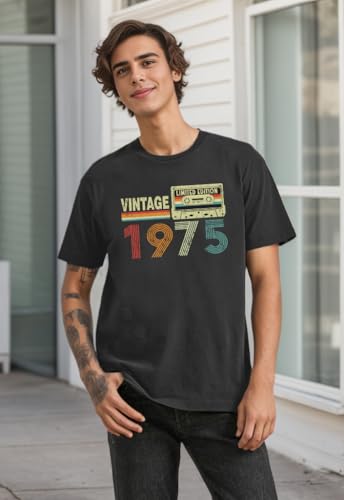 50th Birthday Gifts for Him Vintage 1975 Shirt 50 Year Old Birthday Gifts 1975 Graphic Tee Tops2