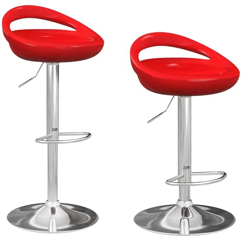 HOMCOM Lot de 2 tabourets de Bar, chaises de Bar réglable en Hauteur, Chaise Haute Cuisine avec...