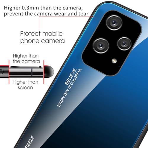 YUEQIAN Case for Honor 200 Lite, Ultra Thin Gradient Color Tempered Glass Back Anti-Scratch Cover - Image 3