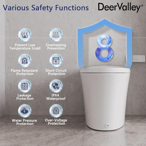 Luxury Smart Toilet with Bidet, Tankless, Heated Seat, Warm Water, Dryer, Night Light, Remote (Bidet Seat)