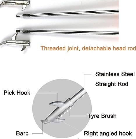 KC Mart Multipurpose Car Tyre Stone Remover Hooks,Solid Rubber Handle Rust-Resistance Motor Bike Wheel Protector Stone Hook for Stainless Steel Vehicle Tire Stone Cleaning Tool (1)